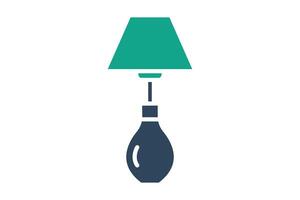Lamp icon. solid icon style. icon related to furniture. furniture elements illustration vector