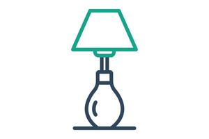 Lamp icon. line icon style. icon related to furniture. furniture elements illustration vector