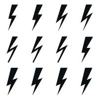 a set of lightning bolts on a white background vector