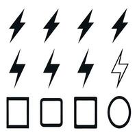 a set of lightning icons on a white background vector