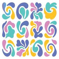a set of colorful swirls and swirls vector