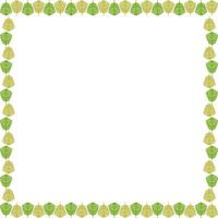 Border frame template with leaf elements decoration. Square easter border with empty space for your text vector