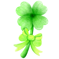 a green clover with a bow on it png