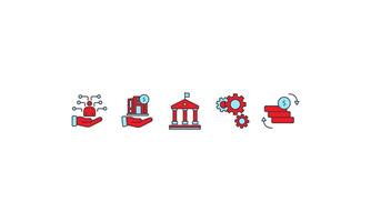 Asset management icons Background Flat style design vector