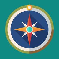 Minimalist Flat Compass Icon for Navigation and Wayfinding vector