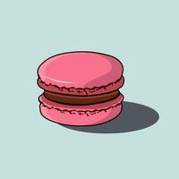 A Sweet Pink Macaron Or Macaroon Soft Glossy Finish Chocolate Cream Filling Illustration vector