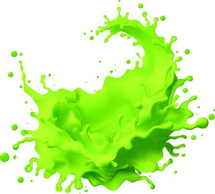Liquid green Lemon Lime Juice splash Cream pouring wave yogurt packaging template. Realistic organic product.