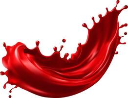 Red paint splashing isolated on white background vector