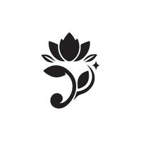 Creative om symbol with a flower and leaves design on a white background vector