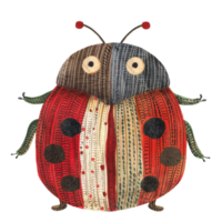 Watercolor cute red and black dot on little ladybug insect and wildlife animal cartoon character clip art element illustration png