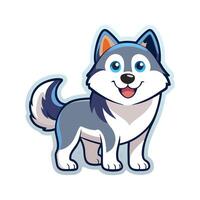 Siberian husky sticker colorful image with a white background vector