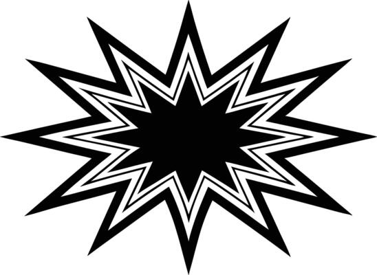 Abstract star burst, geometric pattern, black and white, sharp angles, symmetrical design, explosive shape, minimalist artwork, graphic illustration, optical illusion