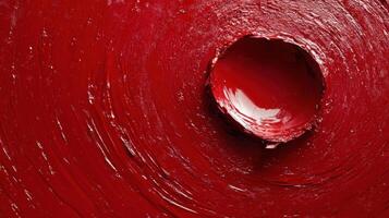 A red paint splattered on a wall photo
