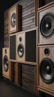 3d rendering audio speaker boxes background photo