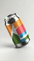 Soda can on white background 3d rendering photo