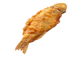 A fried fish on transparent background png