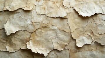 Aged paper texture background, crumpled sheets photo
