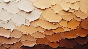 Skin tone palette, textured paint, close-up, gradient, beauty photo