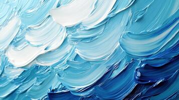 Blue and white paint texture, abstract art background photo