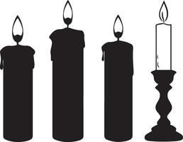 A simple candle light set isolated on white background vector