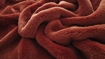 Soft, reddish-brown faux fur texture, close-up photo