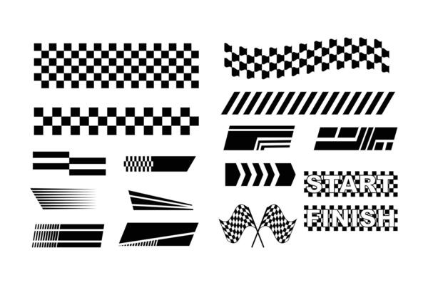 set of illustrations for racing stripe banners, racing stripe