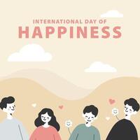 Flat Design for international day of happiness illustration vector