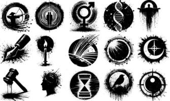 A set of Bulk Modern Abstract Ink Splatter Silhouettes for Artistic Backgrounds vector