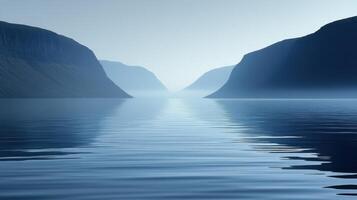 A body of water with mountains in the background photo