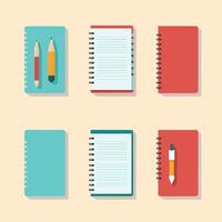 Notepad set with pen isolated on white vector