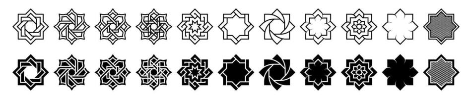 islamic ornament or pattern icon set. for mobile concept and web design on white background vector