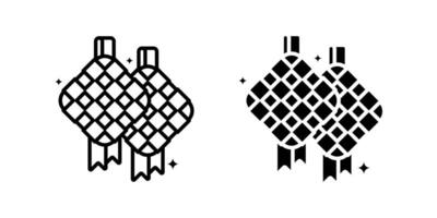 Ketupat icon set, for mobile concept and web design on white background vector
