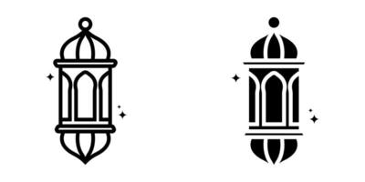 Islamic Lantern icon set. for mobile concept and web design on white background vector