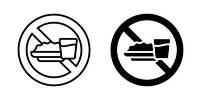 No Eating icon set. for mobile concept and web design on white background vector