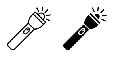 Flashlight icons set. for mobile concept and web design on white background vector