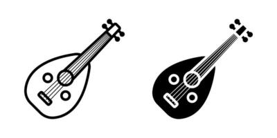 Lute, oud icon set. for mobile concept and web design on white background vector