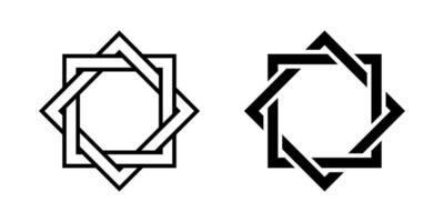 Islamic Star icon set. for mobile concept and web design on white background vector