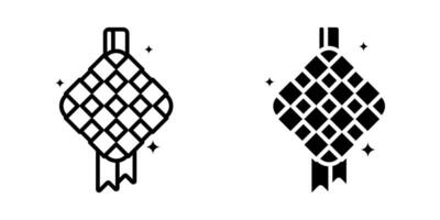 Ketupat icon set. for mobile concept and web design on white background vector