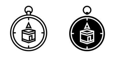 Qibla icon set. for mobile concept and web design on white background vector