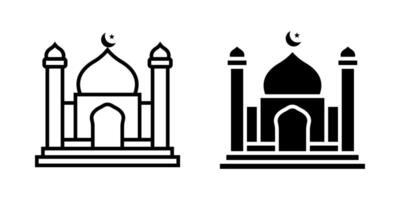 Mosque icon set. for mobile concept and web design on white background vector