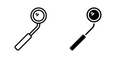 Dental Mirror icons set. for mobile concept and web design on white background vector