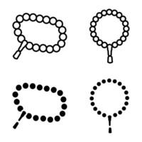 Prayer Beads icon set. for mobile concept and web design on white background vector