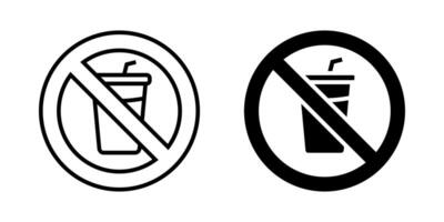 No Drinking icon set. for mobile concept and web design on white background vector