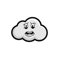 A cartoon cloud with an angry face vector