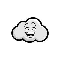 A cartoon cloud with a smile on its face expression vector