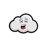 A cartoon cloud with a surprised expression vector