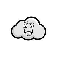 A cartoon cloud with a smile on its face vector