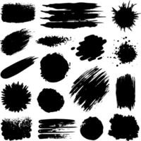 Black watercolor splatter, texture, frame and abstract background for social media. vector