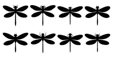 Dragonfly Silhouette Bundle for Wildlife and Insect Design vector