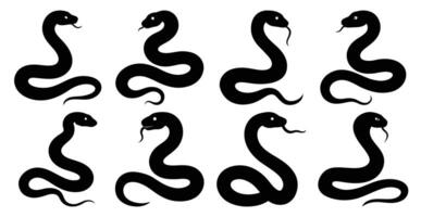 Snake Silhouette Bundle for Reptile and Wildlife Designs vector